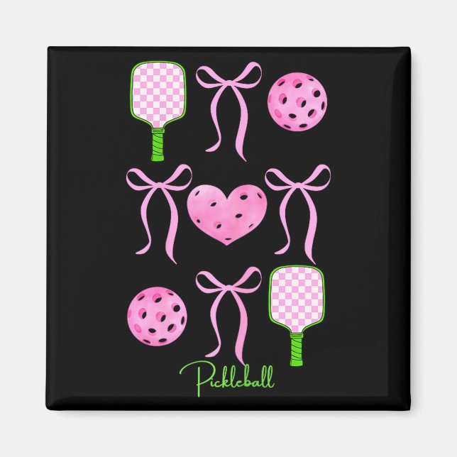 Imã Camisa rosa de pickleball para meninas que amam jo (Frente)