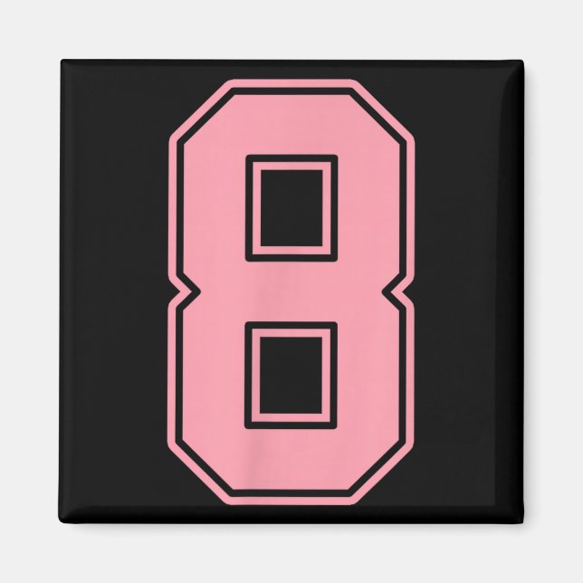Imã Camisa rosa número 8 do jogador uniforme #8  (Frente)