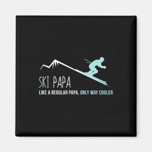 Imã Camisa Ski Papa, Presente Divertido e Fofo de Esqu