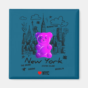 Imã Camisa Urso de Borracha Colorido Yorkcity