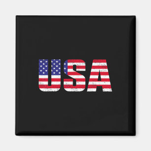 Imã Camisa Usa Bandeira Americana Homens Mulheres Cria
