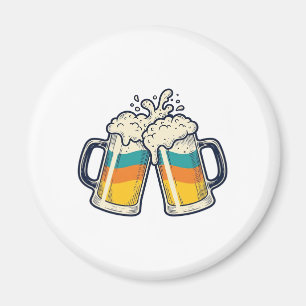 Imã Camisa Vector de Caneca de Cerveja Arco-Íris Vinta