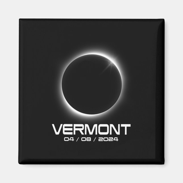 Imã Camisa Vermont Vt Total Solar Eclipse 2024 Para Ho (Frente)