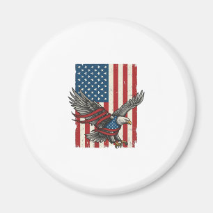Imã Camisa Vetorial Patriótica Vintage Eagle Flag_1