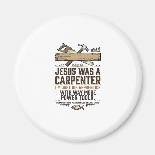 Imã Camisa Vintage Aprendiz Carpinteiro Jesus Trabalha (Frente)