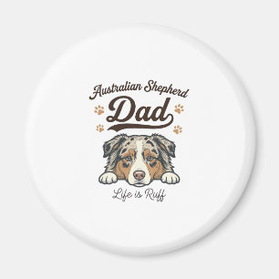 Imã Camisa Vintage da Vida de Pai do Australian Shephe