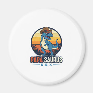 Imã Camisa Vintage de Dinossauro Cowboy Papa Saurus Re