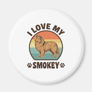 Imã Camisa Vintage de pôr do sol com cachorro Smokey S