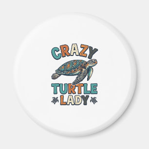 Imã Camisa Vintage de Tartaruga Marinha Crazy Turtle L