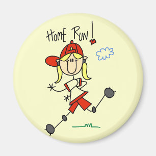 Imã Camisas de Beisebol de Meninas com Home Run e Pres