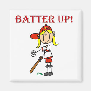 Imã Camisas de beisebol e presentes Girl Batter Up