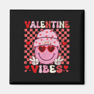 Imã Camisas de Dia dos Namorados Groovy Valentine Vibe