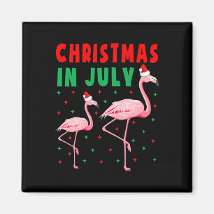 Imã Camisas de Flamingo Natal Em Julho Flamingo Cor-de