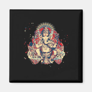 Imã Camisas de Ioga Espiritual Deus Hindu Ganesha Medi