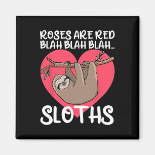 Imã Camisas de Preguiças Engraçadas São Rosas Vermelha