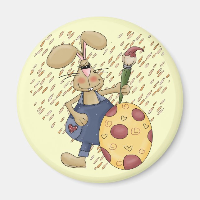 Imã Camisas e presentes de coelho da Páscoa (Frente)