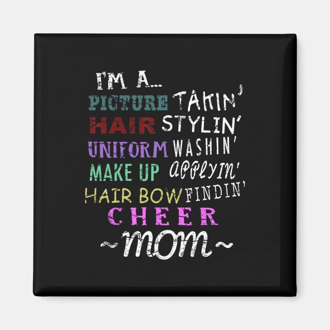 Imã Camisas engraçadas de mãe de cheerleading para mãe (Frente)