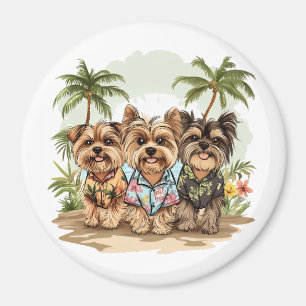 Imã Camisas havaianas de cães Yorkshire Terrier