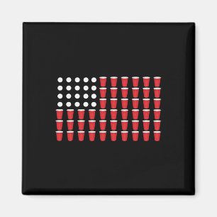 Imã Camiseta 4 De Julho Presente De Beer Pong Bandeira