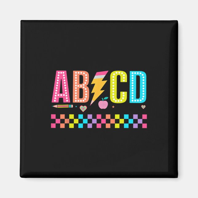 Imã Camiseta Abcd Volta às Aulas  (Frente)