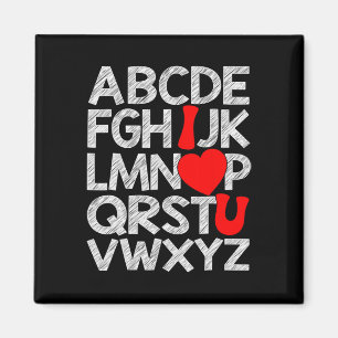 Imã Camiseta Alfabeto Abc Eu Te Amo Dia Dos Namorados 