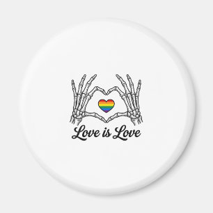 Imã Camiseta Amor É Amor Coração Arco-Íris Mãos de Esq