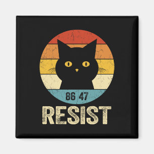 Imã Camiseta Anti Trump Resist Retro Resist Gato Anti 