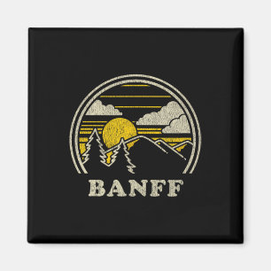 Imã Camiseta Banff Alberta Canadá Vintage Caminhada Mo