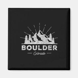 Imã Camiseta Boulder Colorado Co Vintage Caminhada Ret