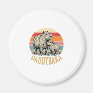 Imã Camiseta Capivara Pai Vintage Pôr do Sol Daddybara