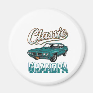 Imã Camiseta Clássica do Vô com Carro Antigo Design_1