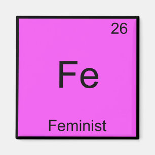 Imã Camiseta com Símbolo do Elemento Químico Feminista