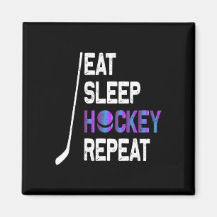 Imã Camiseta Comer Dormir Hockey Repetir - Presentes d