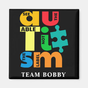 Imã Camiseta Consciência do Autismo Veja o Capaz Não o