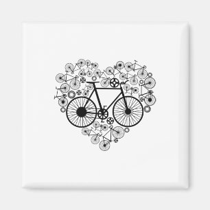 Imã Camiseta Coração de Bicicletas Fofa Mtb Corrida de