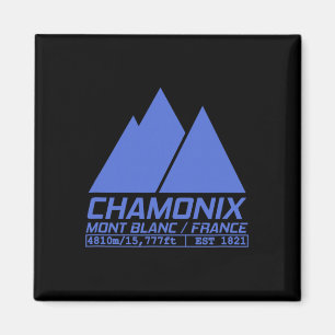 Imã Camiseta da Estação de Esqui de Chamonix Esqui Mon