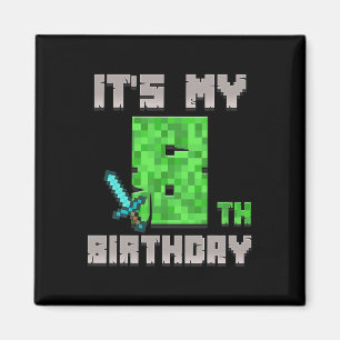 Imã Camiseta de aniversário É o meu 8º aniversário Gam