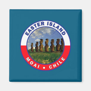 Imã camiseta de aquarela da ilha de Páscoa chile