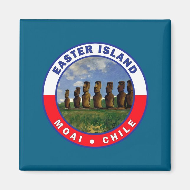 Imã camiseta de aquarela da ilha de Páscoa chile  (Frente)