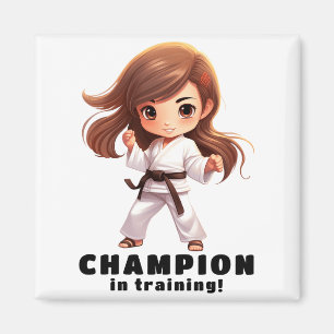 Imã Camiseta de Artes Marciais de Karatê Feminina