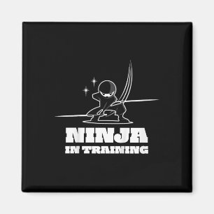 Imã Camiseta de Artes Marciais Ninja Warrior Fofa para
