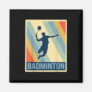 Imã Camiseta de Badminton Estilo Vintage
