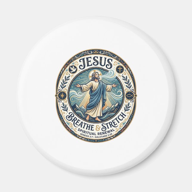 Imã Camiseta de Bem-Estar do Movimento Suave de Jesus  (Frente)
