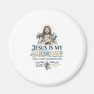 Imã Camiseta de Cabeleireiro Salão de Beleza Jesus Ins