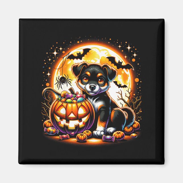 Imã Camiseta de Cachorro do Halloween4 (Frente)