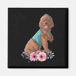 Imã Camiseta de Cachorro Labradoodle Eu Amo Mãe Tatuag