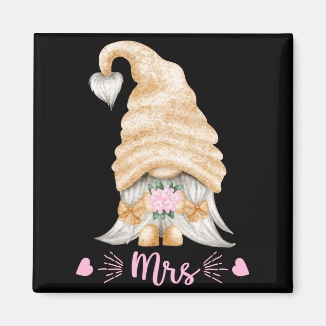 Imã Camiseta de casamento engraçada do Sr. e Sra. Gnom (Frente)