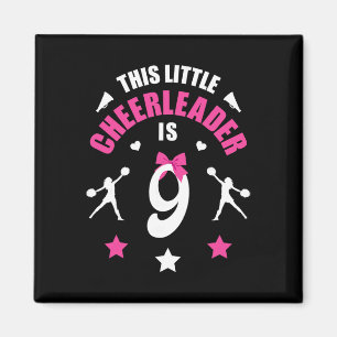 Imã Camiseta de Chefe de Torcida Menina de 9 Anos de I