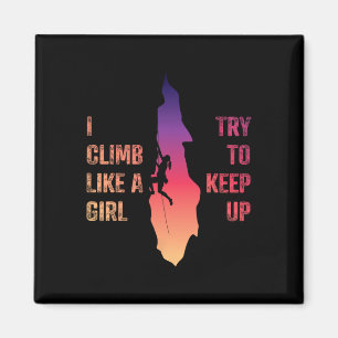Imã Camiseta de Escalada Feminina Eu Escalo Como Uma G