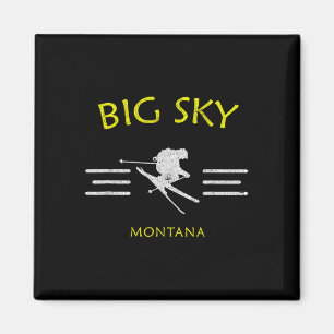 Imã Camiseta de Esqui Big Sky Montana